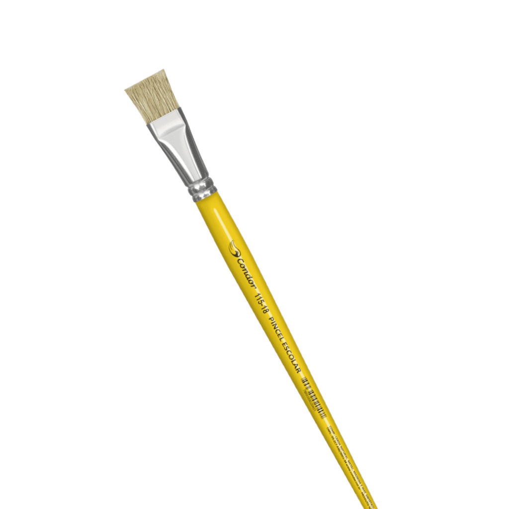 Pincel Chato Escolar P/ Pinturas Condor Ref 115 Tamanho 18