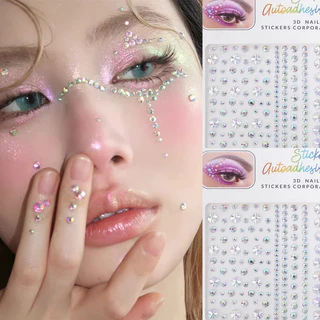 KIT 1/2 Cartelas Adesivo Strass de Rosto Maquiagem Carnaval Festa/Performance de Palco/Diamante de Lágrimas - WL em Oferta na Shopee