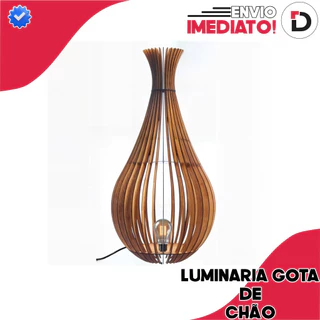 Luminaria Abajur De Chão -Tamanhos P, M E G - Tipo Gota De Orvalho Em MDF