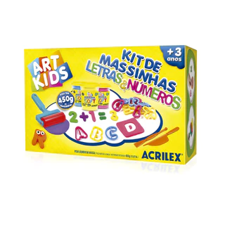 KIT DE MASSINHA DE MODELAR ACRILEX - LETRAS E NUMEROS