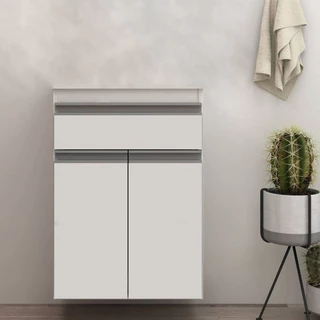 Gabinete para Banheiro 50cm sem Lavatório Cewal Branco/Branco