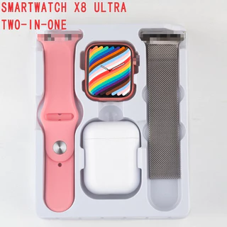 Smartwatch de carregamento sem fio X8 relógio i9S fone de ouvido 2 em 1 produtos de suíte pedômetro relógio feminino