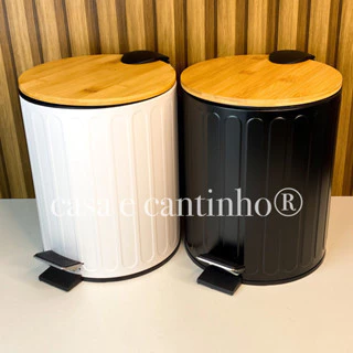 Lixeira para Casa Banheiro Cozinha Grande em Inox ou Metal Com Pedal Decorativa Multiuso