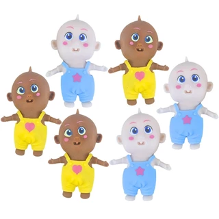 6 Boneco Bebe Espreme e Aperta Anti Estress Relaxante Sortido Castela