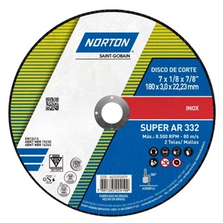 Disco de corte para inox 7" x 1/8" x 7/8" - AR332 - Norton
