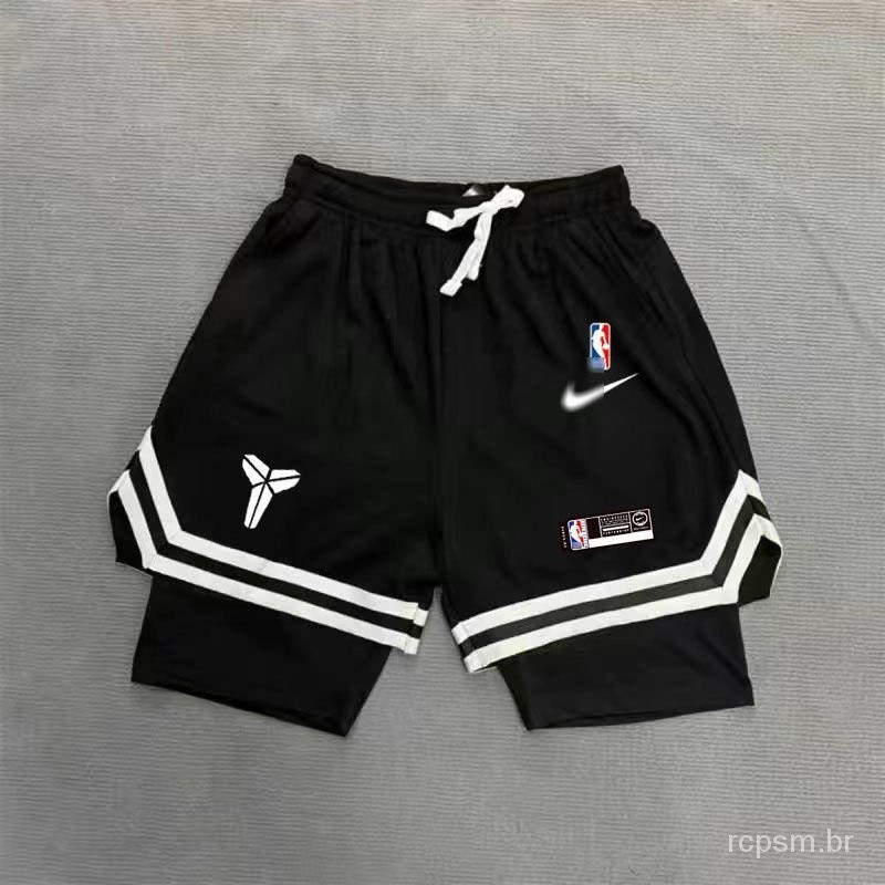 YGN Calça Curta Estilo Americano De Camada Dupla/Forro/Respirável E Quick Dry/Kobe/Irving
