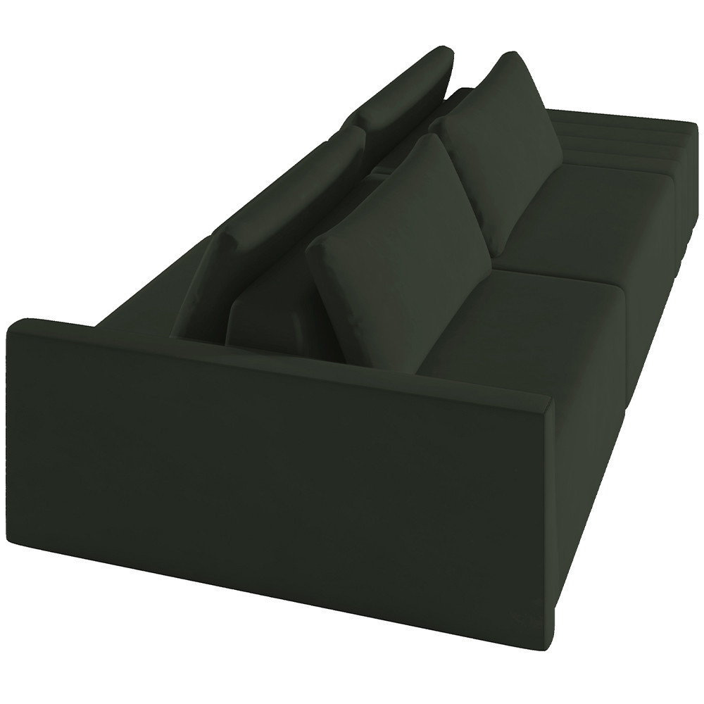 一点モノ DRUM SOFA by CHARCOAL GREEN✖️gleam特注 Sofá Ilha Modular Para Sala 252cm com Puff Dublin K01 Veludo Verde