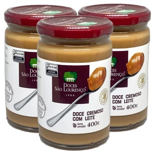Kit c/ 3und Doce de Leite Puro Cremoso SÃO LOURENÇO 400g
