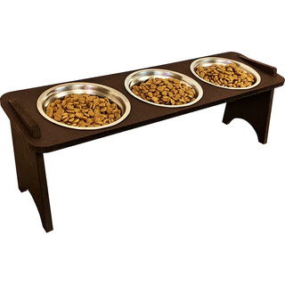 Comedouro Elevado Triplo mdf -Tam. P