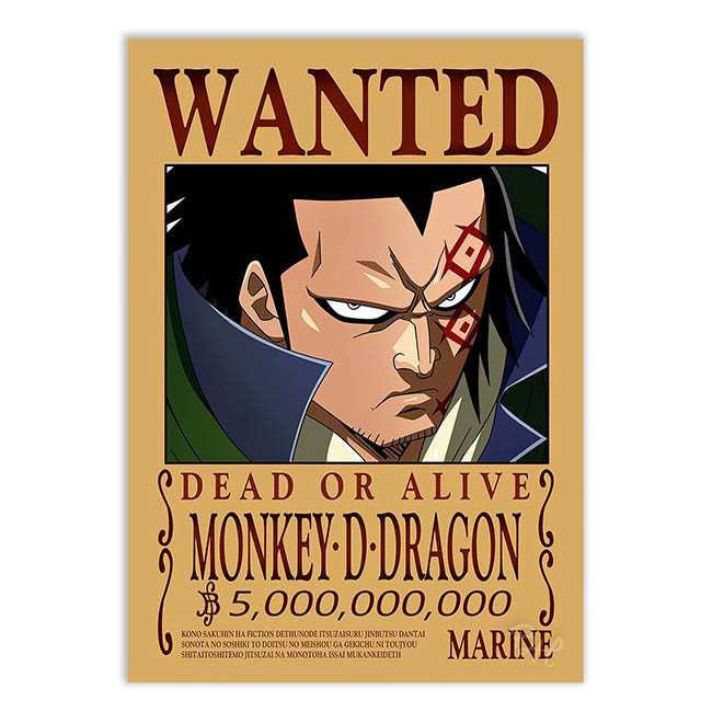 Placa Decorativa One Piece Wanted Monkey D Dragon 12 | Shopee Brasil