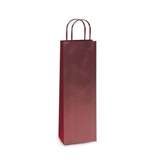 Sacola Laminada Vinho Metal Fosco Garrafa 35x13x8 - 10 Un