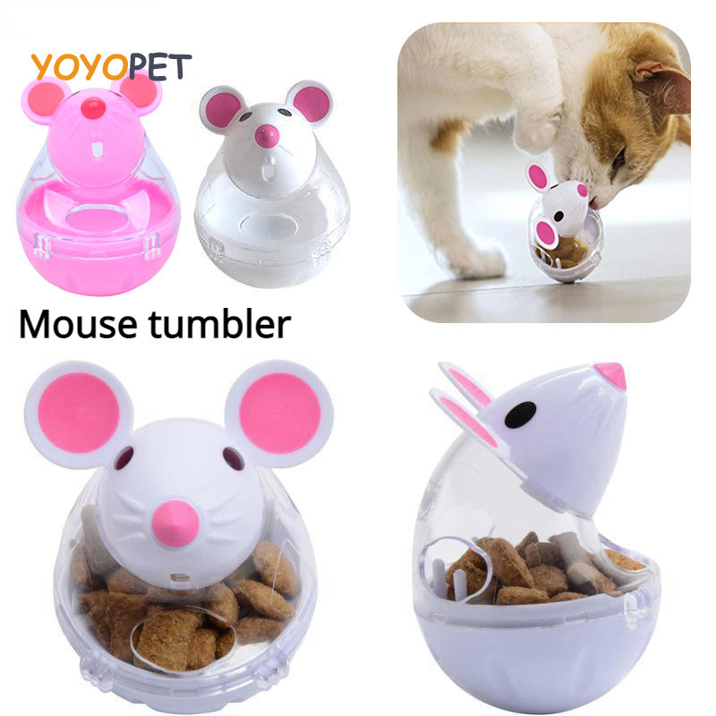 Mouse Tumbler Alimentador De Vazamento De Alimentos Animais De Estimação Quebra-Cabeça Gatos De Brinquedos Interativos De Alimentação Lenta Suprimentos Para