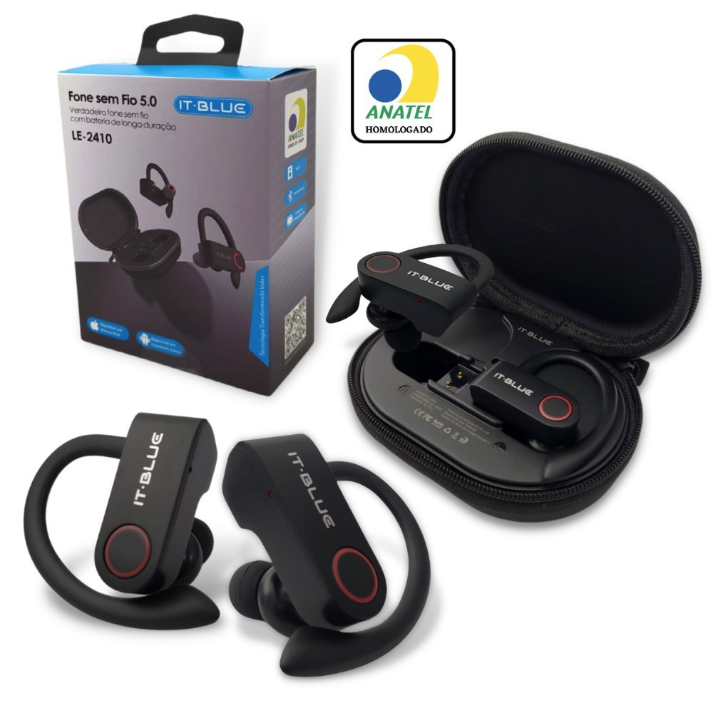 Fone De Ouvido Bluetooth Esportivo It-Blue Le-2410 Corrida Bateria