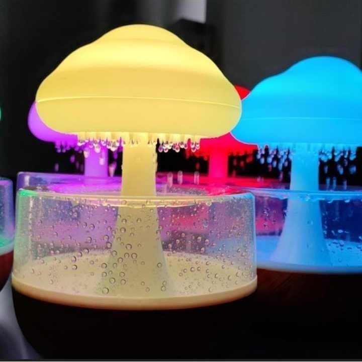 Umidificador Difusor De Aroma Nuvem e Chuva 7 Cores Luz Noturna Doméstica