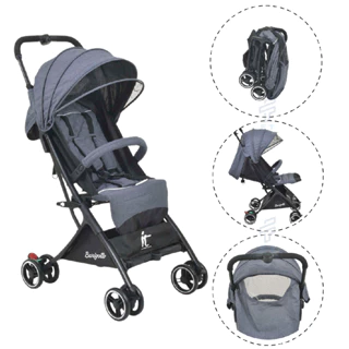 Carrinho de Bebê Passeio Preto Muito Compacto it Burigotto