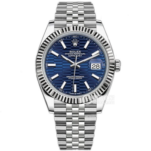 Rrz037 Mostrador Azul De Data De Discagem Ondulada De Moda High-End Luxury Charme Relógio Mecânico Automático 2024 Rolexs Apenas Simples De Negócios Men