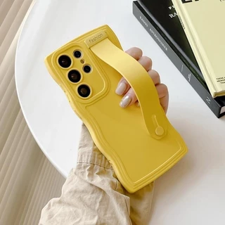 Caixa De Silicone De Luxo Para Pulseira Samsung A42 A33 A32 A24 A52 A52S A53 A54 A55 A73 A71 A35 A15 A72 4G 5G Wave Edge Capa Traseira À Prova De Choque