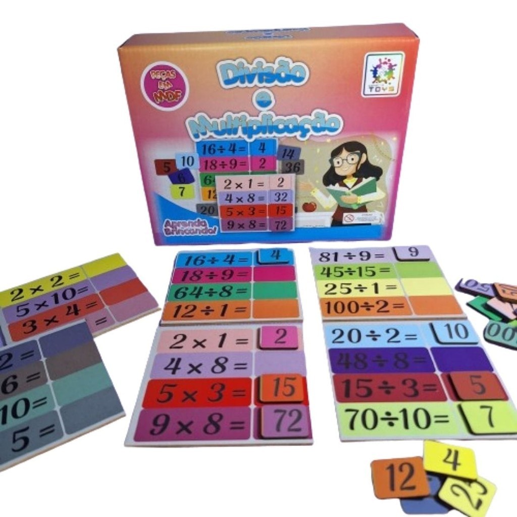 Jogo Educativo Divisão e Multiplicação Caixa Papel | Shopee Brasil
