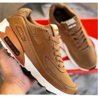 Tênis Air Max 90 Caramelo - Marrom todo preto Masculino - Grande Promoção Envio Hoje OKM