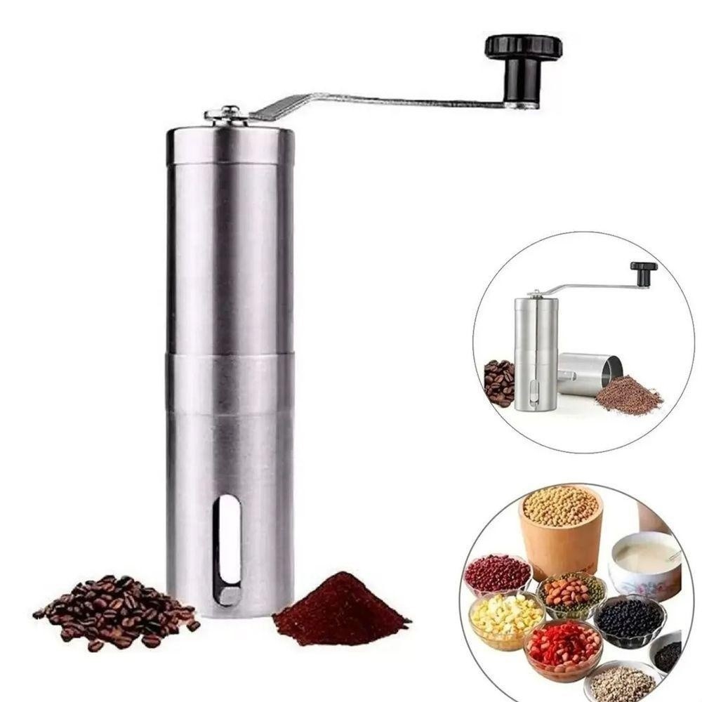 Moedor de Café Manual Inox e Cerâmica de 13cm ou 18cm com Regulagem do Moinho