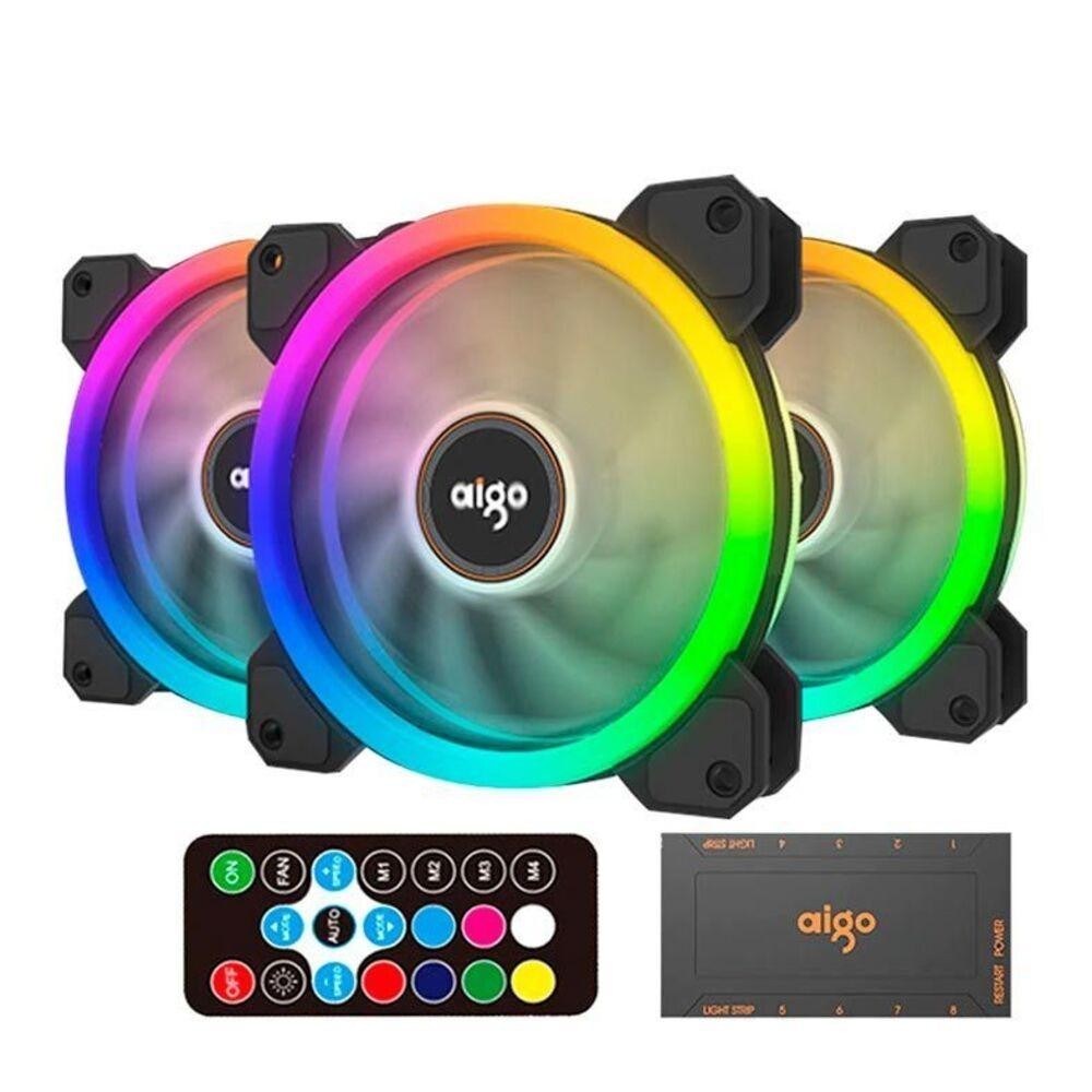 Kit Ventoinhas Aigo-DR12-3in1 RGB 3x120mm