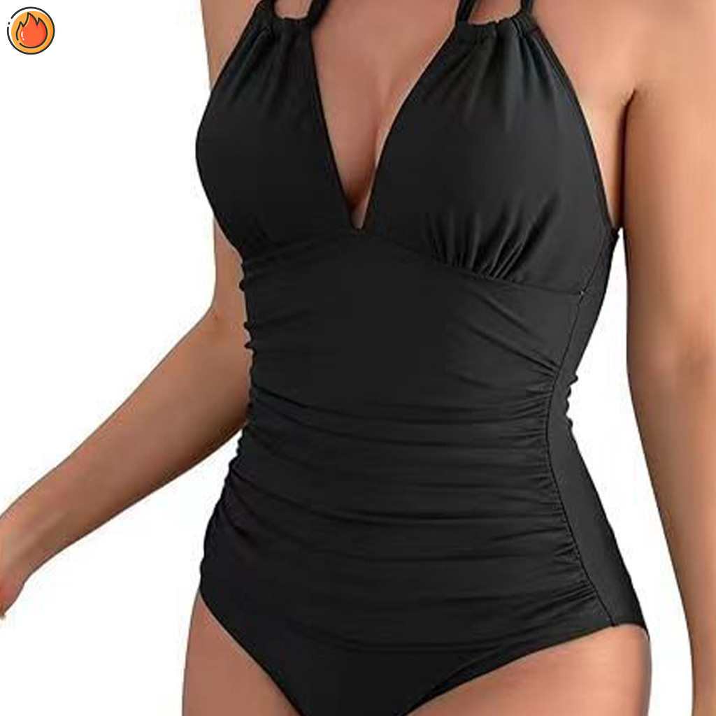 2024 Cabresto Amarrado Preto Mais Tamanho Roupa De Banho Mulheres Sexy Push  Up Oco Uma Peça Sem Costas Verão Grande Traje SAWUMY | Shopee Brasil