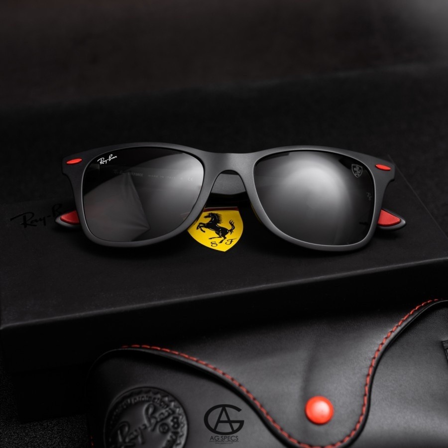 Óculos Rayban liteforce Ferrari rb4195 preto fosco tamanho original 52 ...