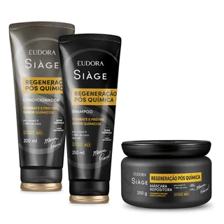 Combo Siàge Regeneração Pós Química: Shampoo + Condicionador + Máscara - Eudora