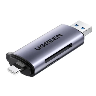 Leitor de Cartões de Memória UGREEN USB 3.0 & Type C para SD e Micro TF - Acessório para PC e Laptop