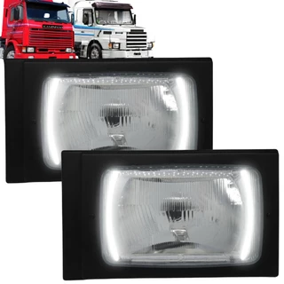 Par 2 Farol Principal para Scania T / R 112 / 113 - Completo - DRL LED - LD + LE (537034) em Oferta na Shopee