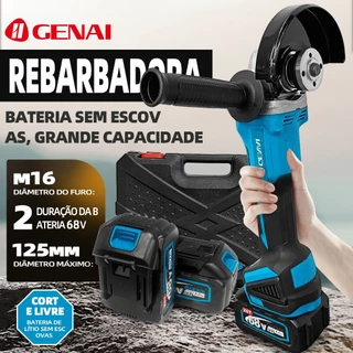 Brushless Esmerilhadeira Lixadeira Angular 900w 125mm 10000rpm Com 2 Baterias Bivolts