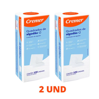 Kit 2 Algodão Quadrado Cremer 100und cada em Oferta na Shopee