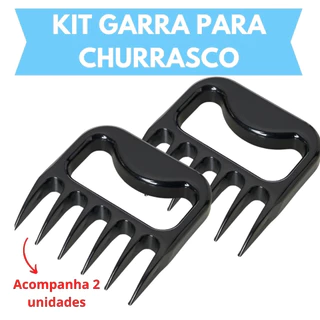 Desfiador de Carne Garra para Churrasco 2 Peças Garra De Urso Garfo Tridente Maciço para Churrasco