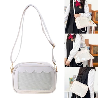 Bolsa Yao Ita Mão Corpo Cruzado Japonesa Para Ombro Com Janela Transparente Pino