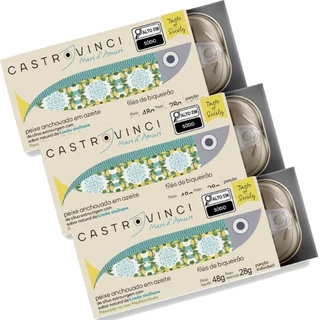 Kit 3und Anchovas em Azeite Limão Siciliano Castrovinci 48g