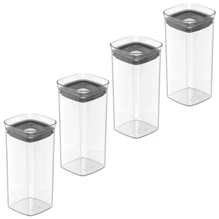 4x Porta Temperos Pote 340ml Organizador OU Block Hermético