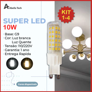 Kit 4 Lâmpada Led 10W G9 Halopin 110V / 220V | Branco Quente 2200K (Amarelo) | Branco Frio 7000K (Branco) Luz Bipino | Arandelas e Decoração