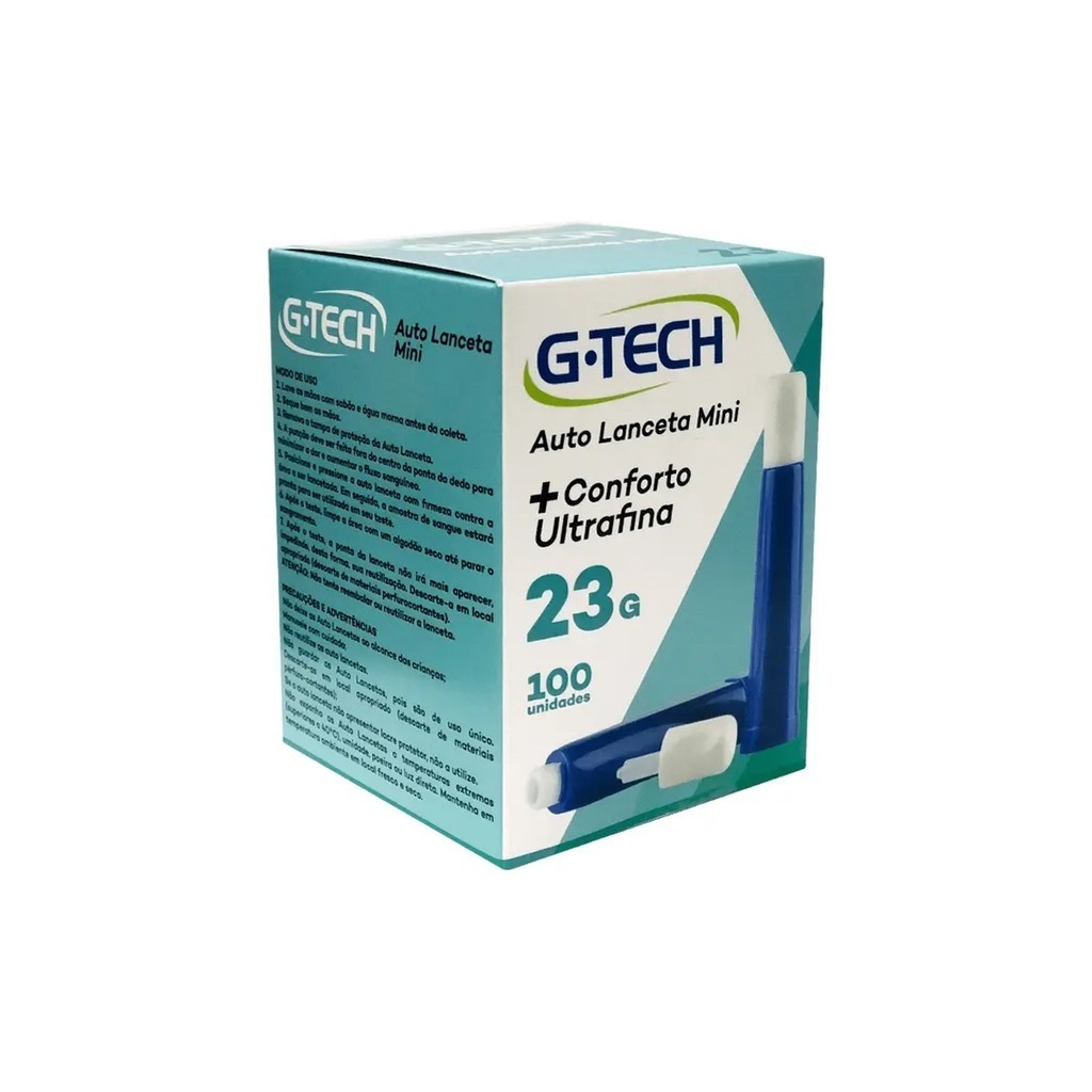 G-Tech Auto Lanceta Mini 23G + Conforto Ultrafina Caixa com 100 ...