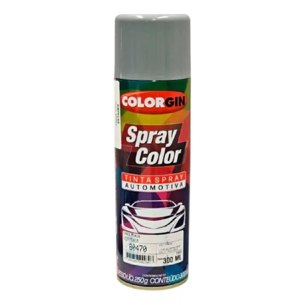 Tinta Spray Automotivo 300ml Cinza Placa - Colorgin | Shopee Brasil