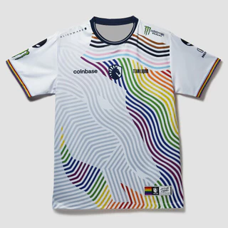 Equipe 2024 Camisetas Com DESIGN Líquido Do Orgulho JERSEY Branca Arco-Íris