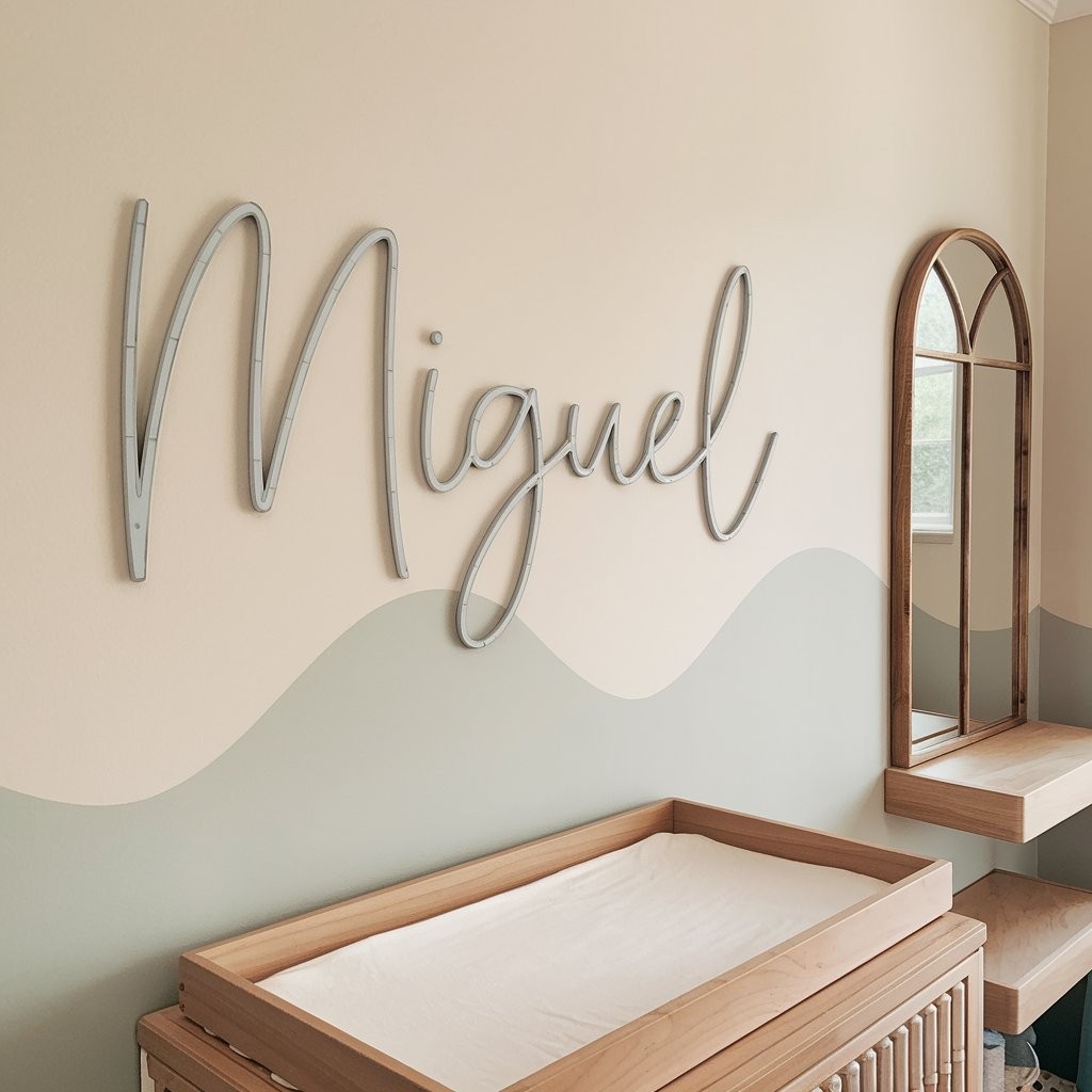 Miguel Nome Decorativo 3D Personalizado em MDF