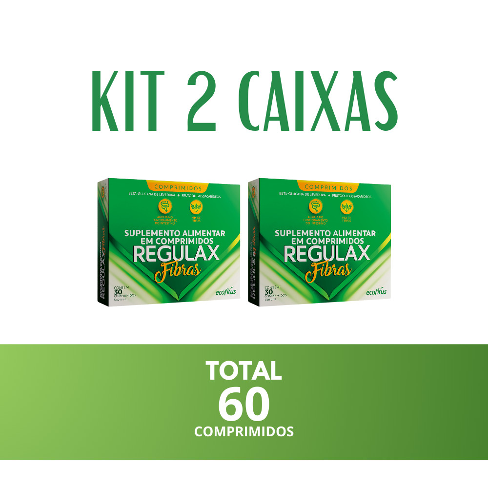 Kit 2 Regulax Fibras Suplemento Alimentar 30 Cpr - Ecofitus | Shopee Brasil
