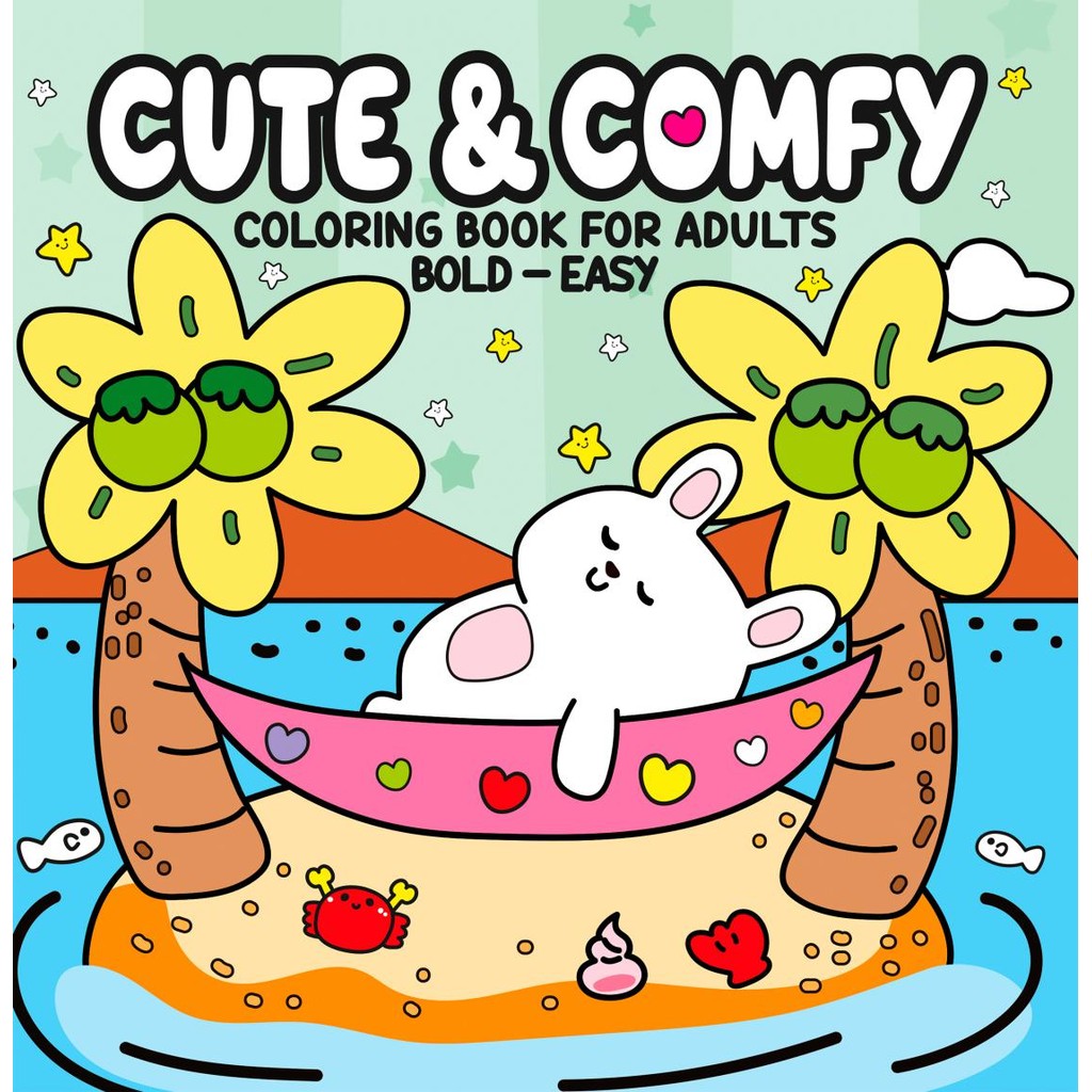 Cute & Comfy Coloring Book for Adults - Bold Easy - Livro de Colorir ...