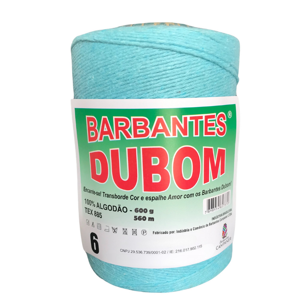 Barbante Dubom Azul Bebê - 600 Gr - Fio 6 - 650m
