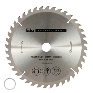 Disco Serra Circular C/ Videa P/ Madeira 235 Mm 40 Dentes