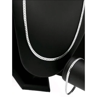KIT Corrente Colar Masculino +PULSEIRA Tipo Cobra Aço Inox Legítimo Prata