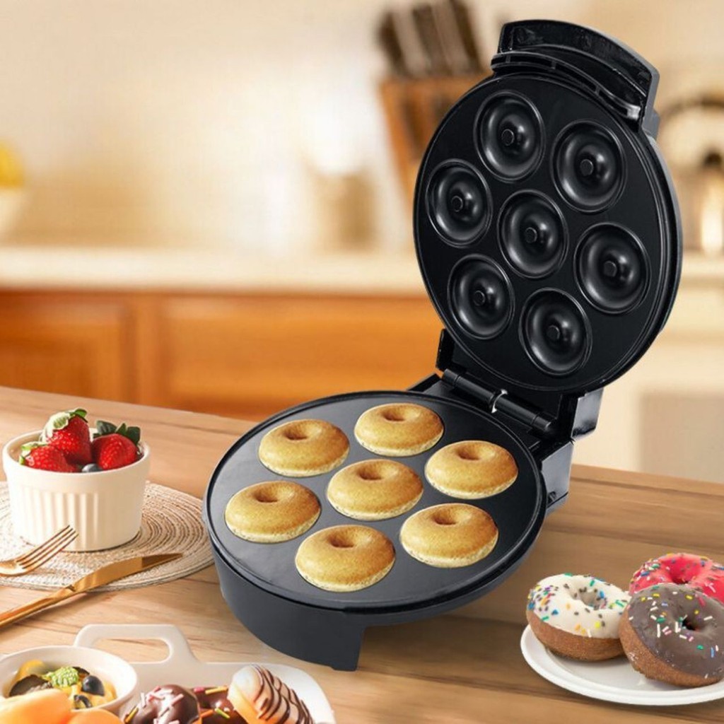 Máquina De Mini Donuts Sobremesa 110V Portátil Para Lanche De Café Da Manhã Infantil Cozinha