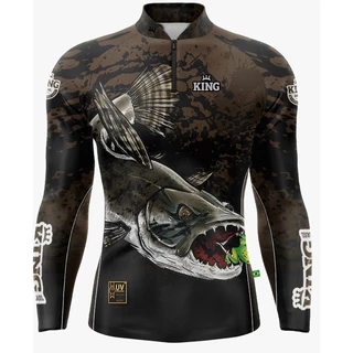 CAMISETA DE PESCA KING BRASIL COM PROTEÇÃO UV 50+ (KFF644)