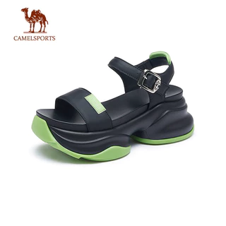 CAMEL SPORTS Women Sandálias De Praia Macias E Confortáveis Estilo Mecha Com Altura De Sola Grossa Emagrecimento