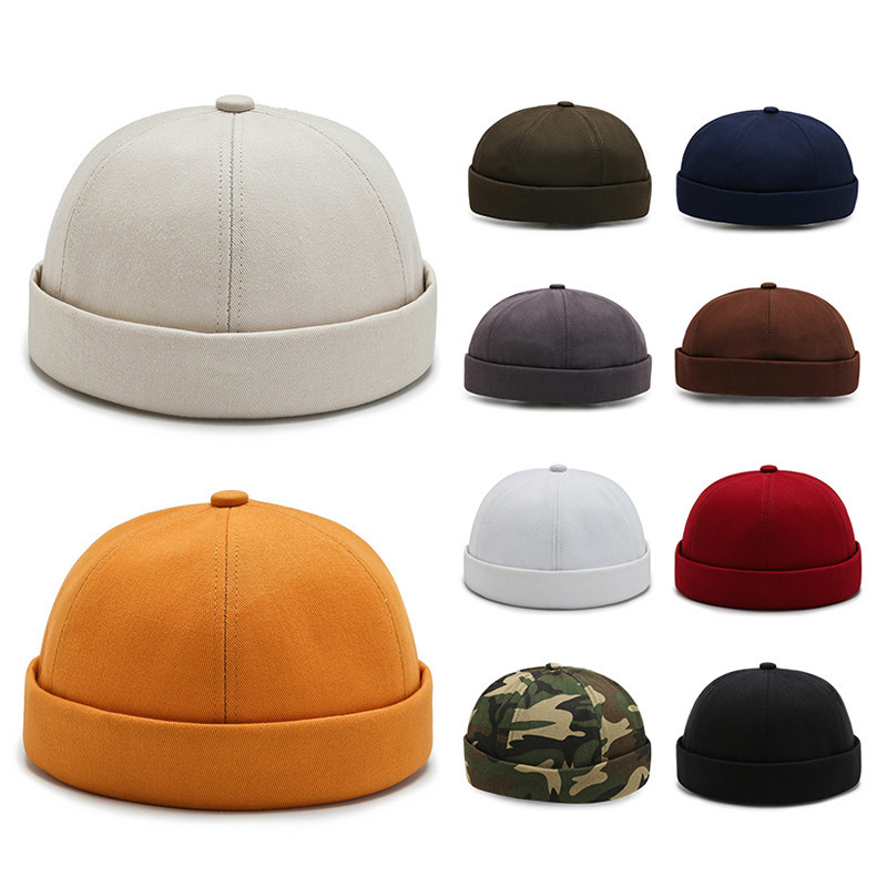 Boné Vintage Brimless Fashion Hip Hop Hats Top Cor Sólida Moda Unisexo Acessórios